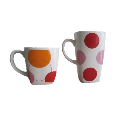烤花杯 PTC big and small square mugs